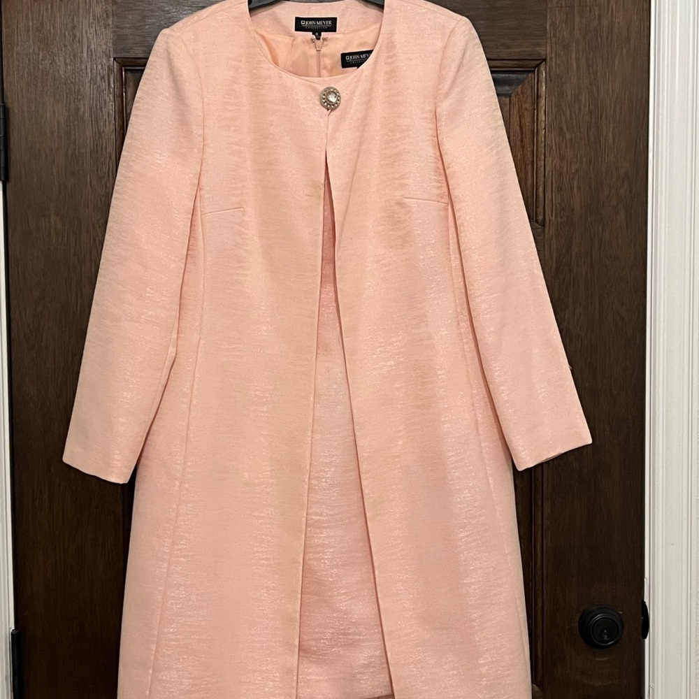 Elegant Pink John Meyer Long Coat & Dress - Picture 2 of 3